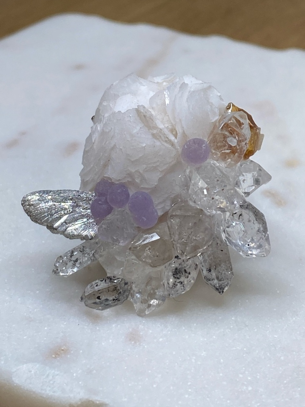 Adjustable Raw Crystal Statement Ring • Luxury Natural Druzy Chunky Stone Ring